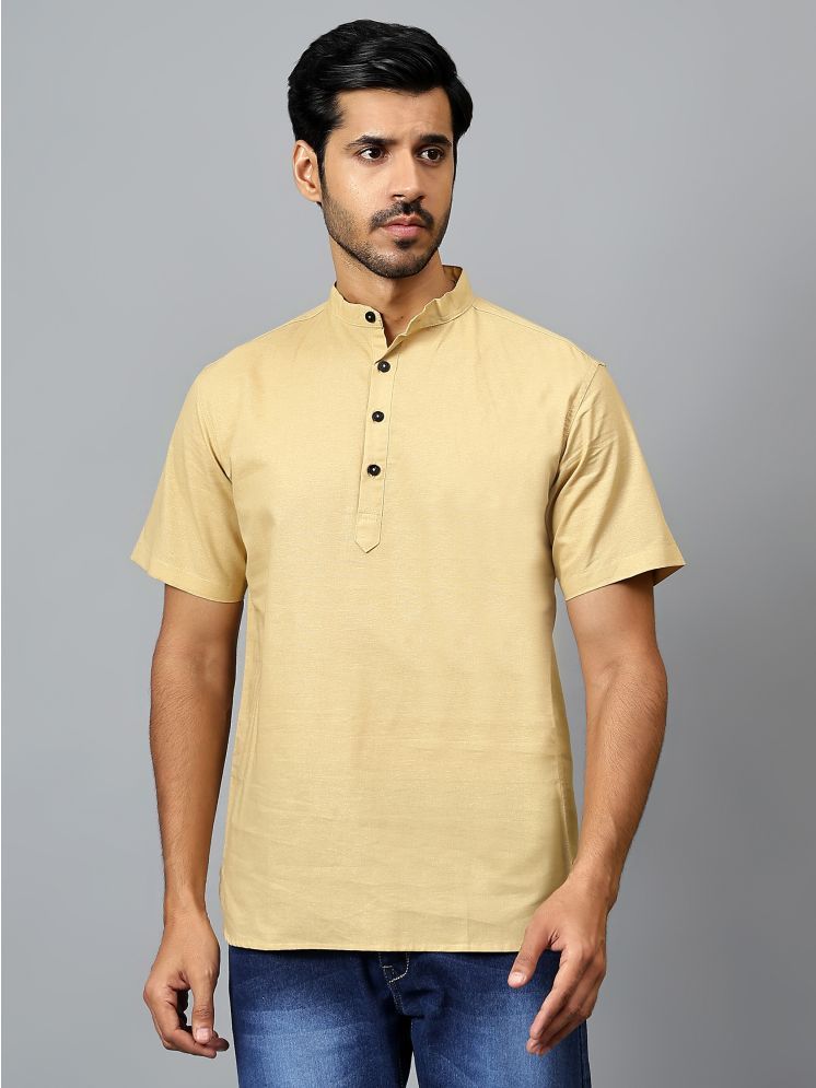     			Yugnik Beige Cotton Men's Regular Kurta ( Pack of 1 )