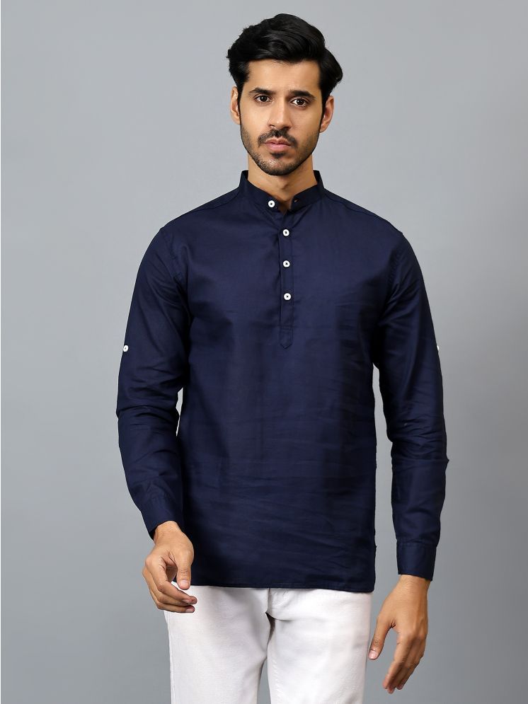     			Yugnik Blue Cotton Men's Regular Kurta ( Pack of 1 )