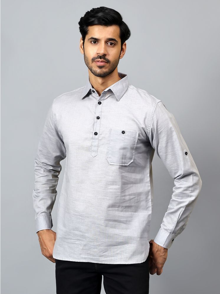     			Yugnik Grey Cotton Men's Regular Kurta ( Pack of 1 )