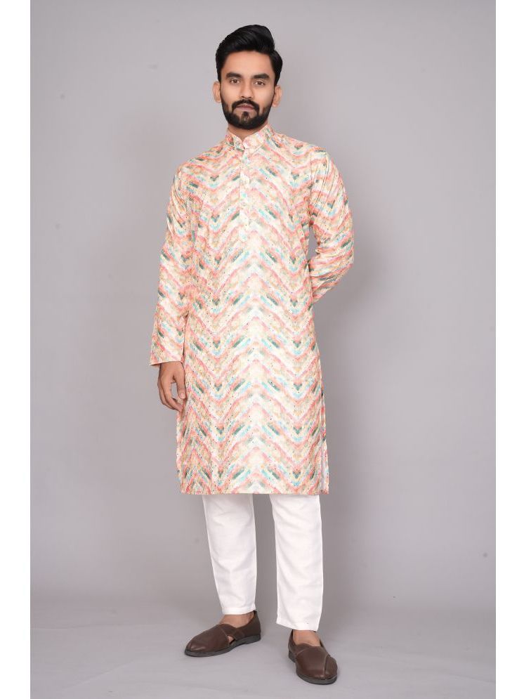     			colorwings Orange Cotton Blend Men's Regular Kurta ( Pack of 1 )