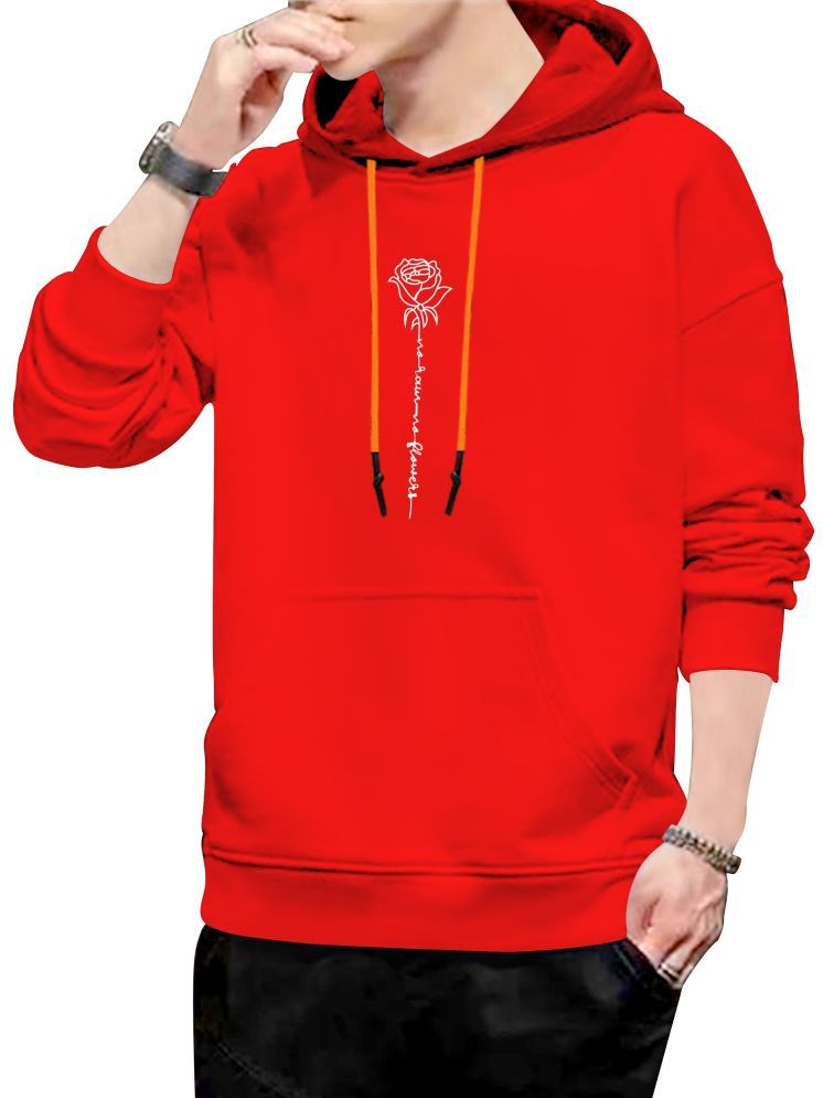     			fashion and youth Cotton Blend Hooded Men's Sweatshirt - Red ( Pack of 1 )