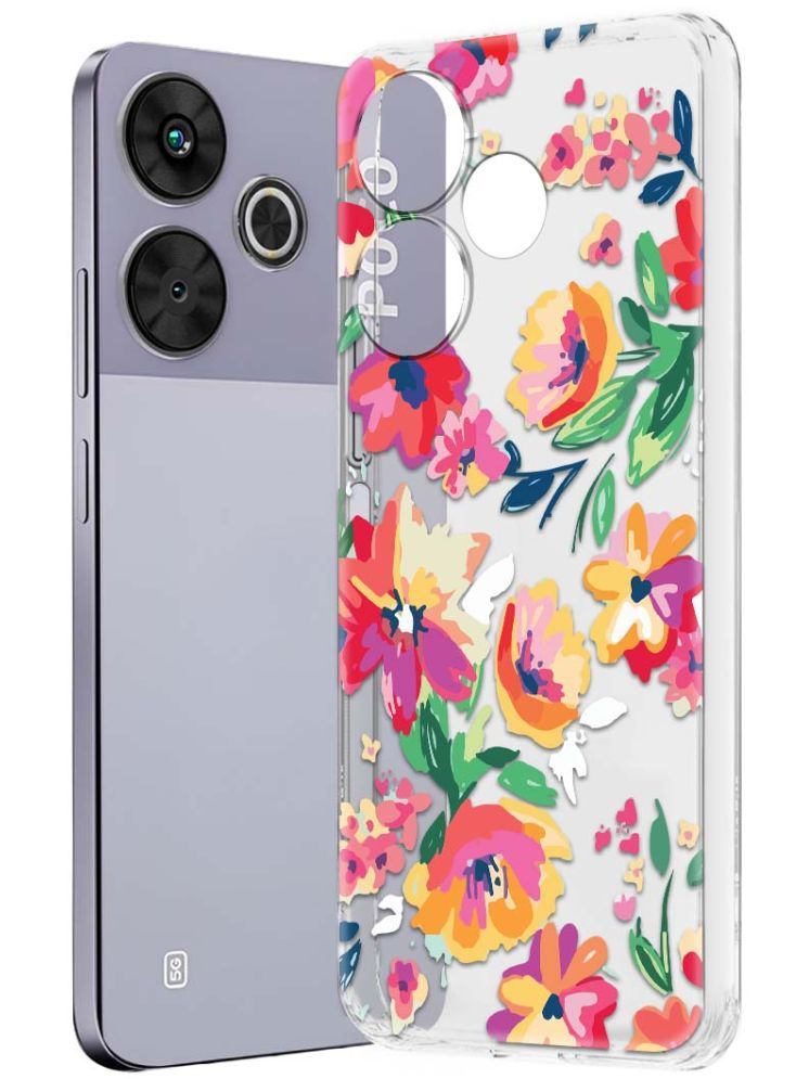     			NBOX Multicolor Printed Back Cover Silicon Compatible For Poco M6 Plus 5G ( Pack of 1 )