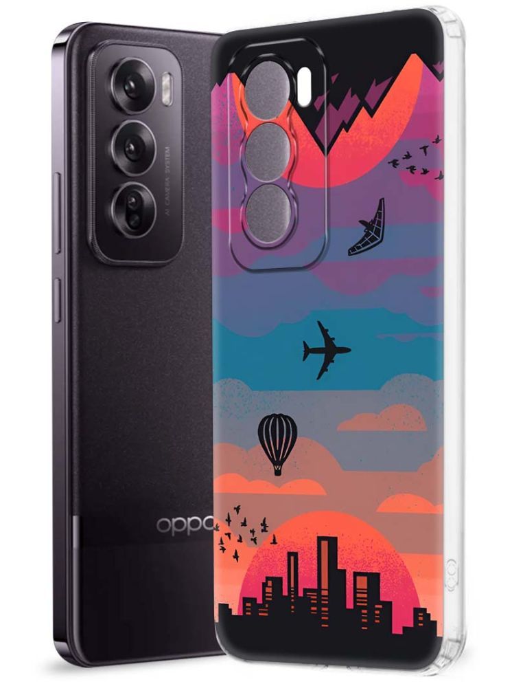     			NBOX Multicolor Printed Back Cover Silicon Compatible For Oppo Reno 12 Pro 5G ( Pack of 1 )