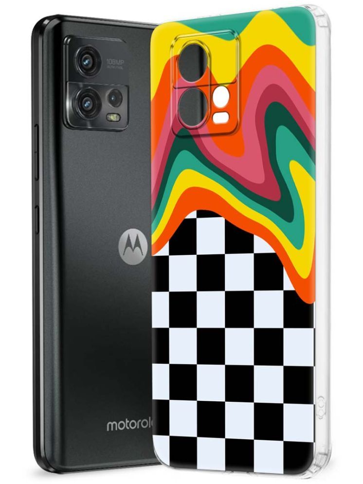     			NBOX Multicolor Printed Back Cover Silicon Compatible For Motorola G72 ( Pack of 1 )