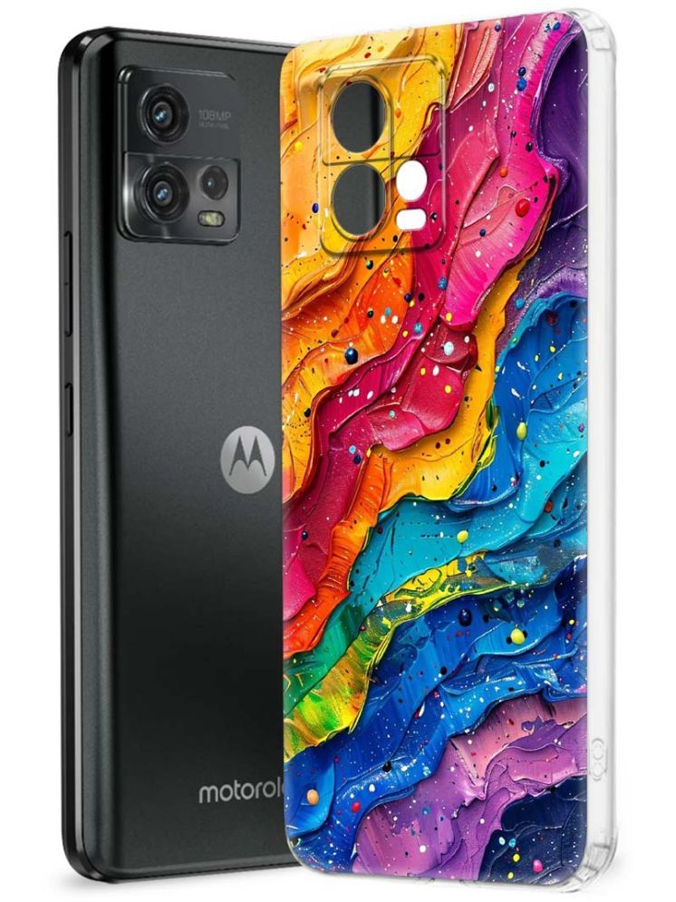     			NBOX Multicolor Printed Back Cover Silicon Compatible For Motorola G72 ( Pack of 1 )