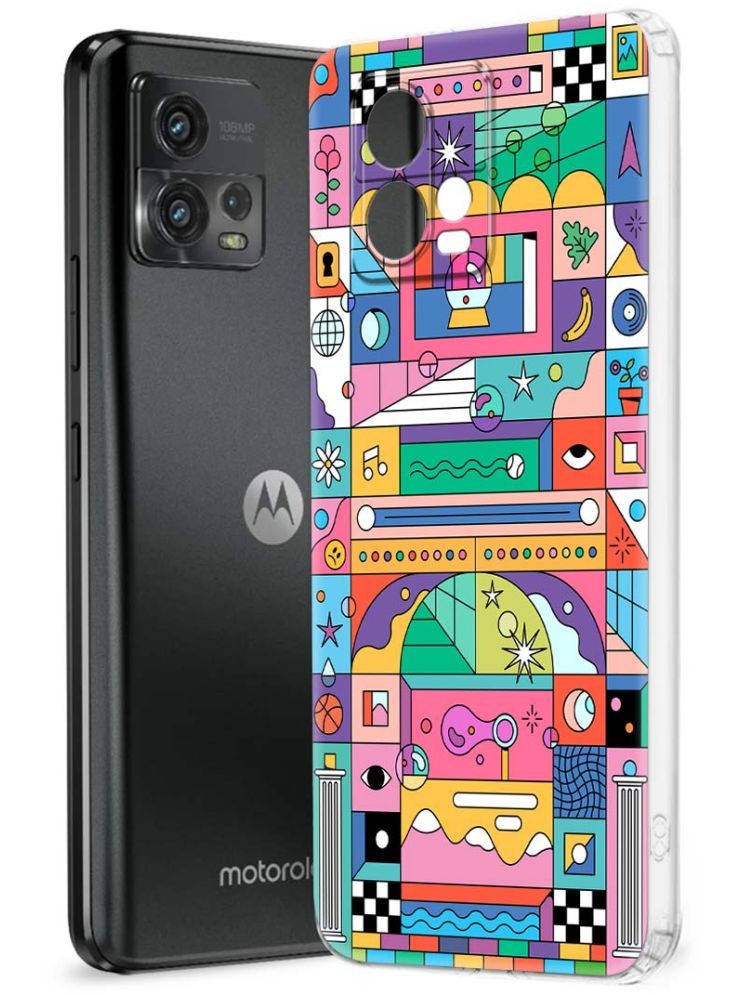     			NBOX Multicolor Printed Back Cover Silicon Compatible For Motorola G72 ( Pack of 1 )