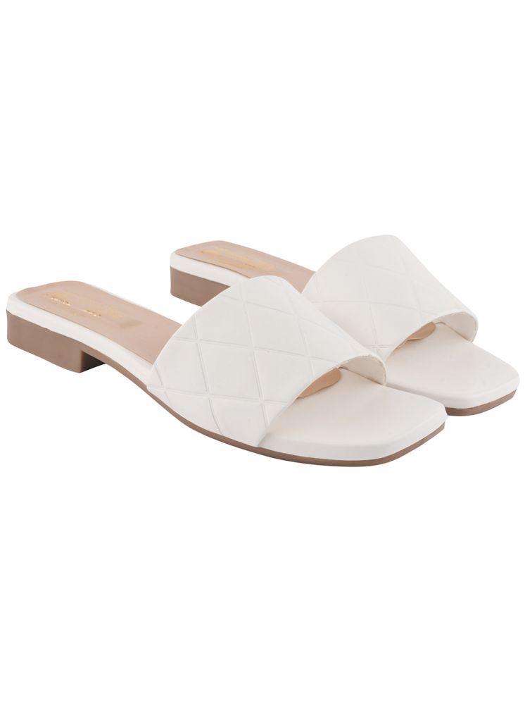     			Shoetopia White Women's Flats