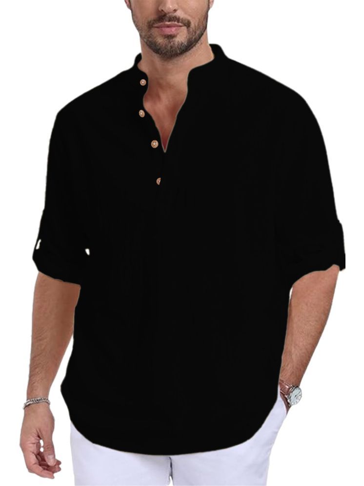     			Vida Loca Black Cotton Blend Men's Shirt Style Kurta ( Pack of 1 )