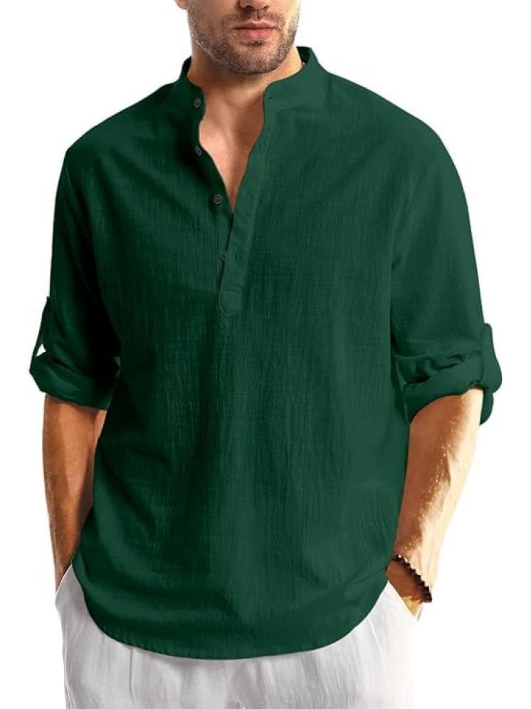     			Vida Loca Green Cotton Blend Men's Shirt Style Kurta ( Pack of 1 )