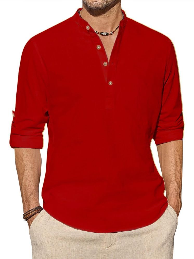     			Vida Loca Red Cotton Blend Men's Shirt Style Kurta ( Pack of 1 )