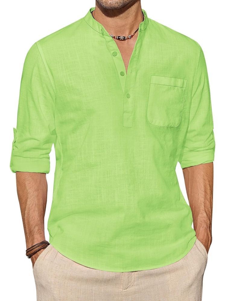     			Vida Loca Sea Green Cotton Blend Men's Shirt Style Kurta ( Pack of 1 )