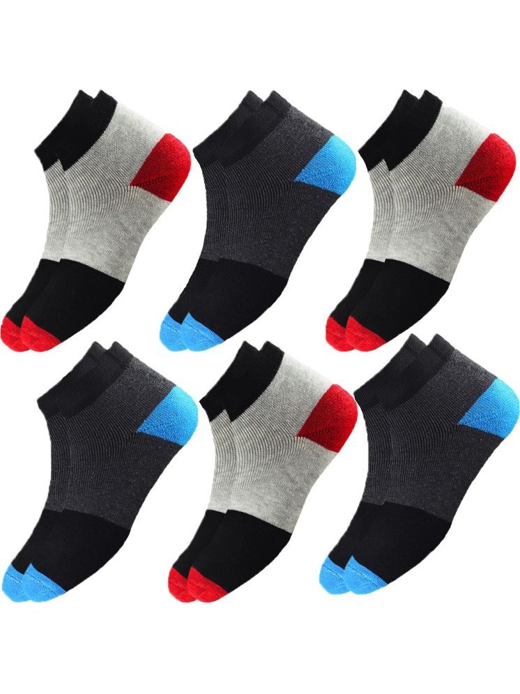     			hicode Cotton Men's Colorblock Multicolor Ankle Length Socks ( Pack of 6 )