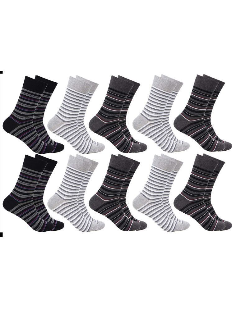     			hicode Cotton Men's Striped Multicolor Ankle Length Socks ( Pack of 10 )