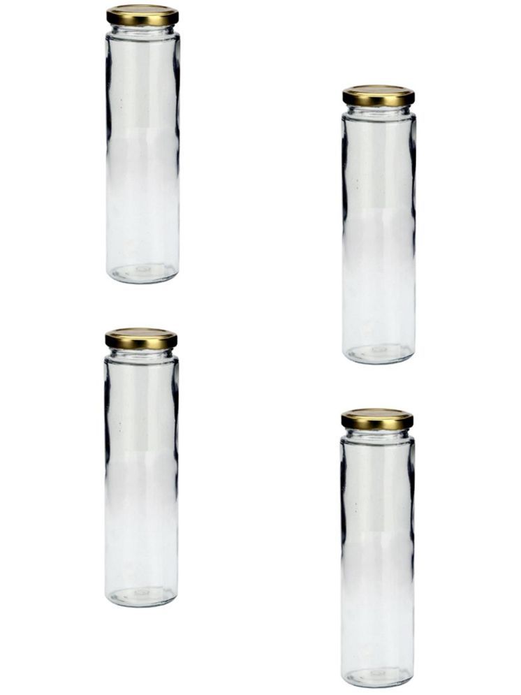     			1st Time Glass Container Jar Glass Transparent Cookie Container ( Set of 4 )