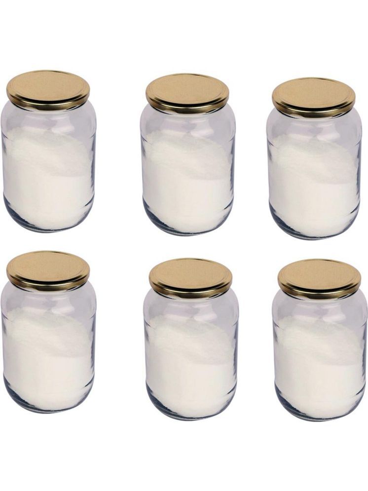     			1st Time Glass Container Jar Glass Transparent Cookie Container ( Set of 6 )