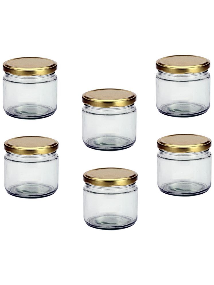     			1st Time Glass Container Jar Glass Transparent Cookie Container ( Set of 6 )