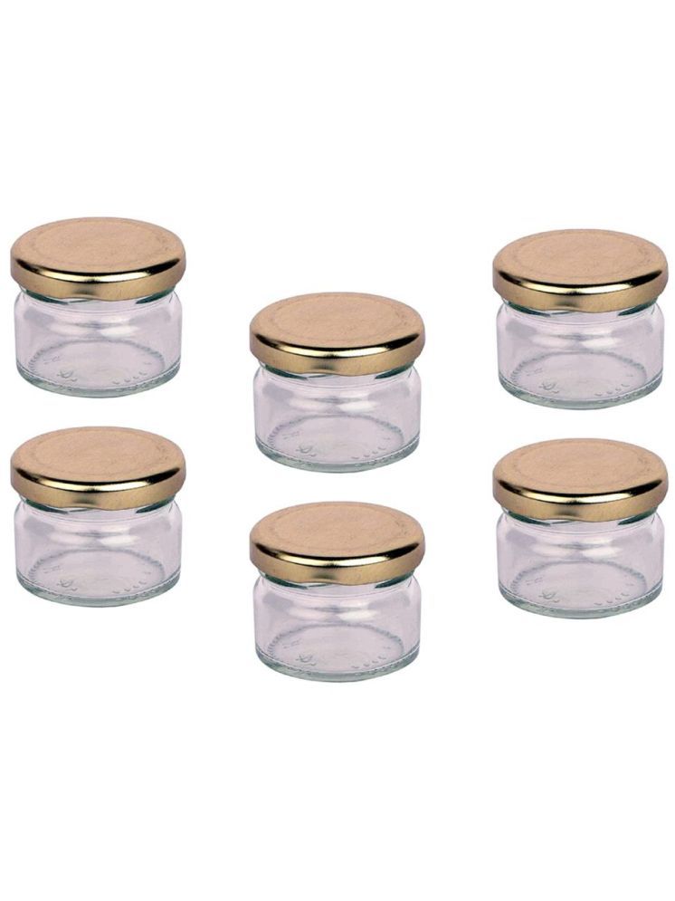     			1st Time Glass Container Jar Glass Transparent Cookie Container ( Set of 6 )