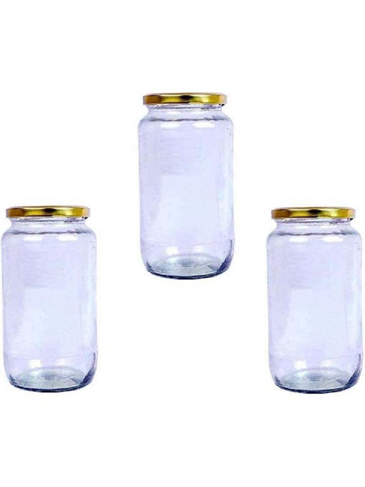     			1st Time Glass Container Jar Glass Transparent Utility Container ( Set of 3 )