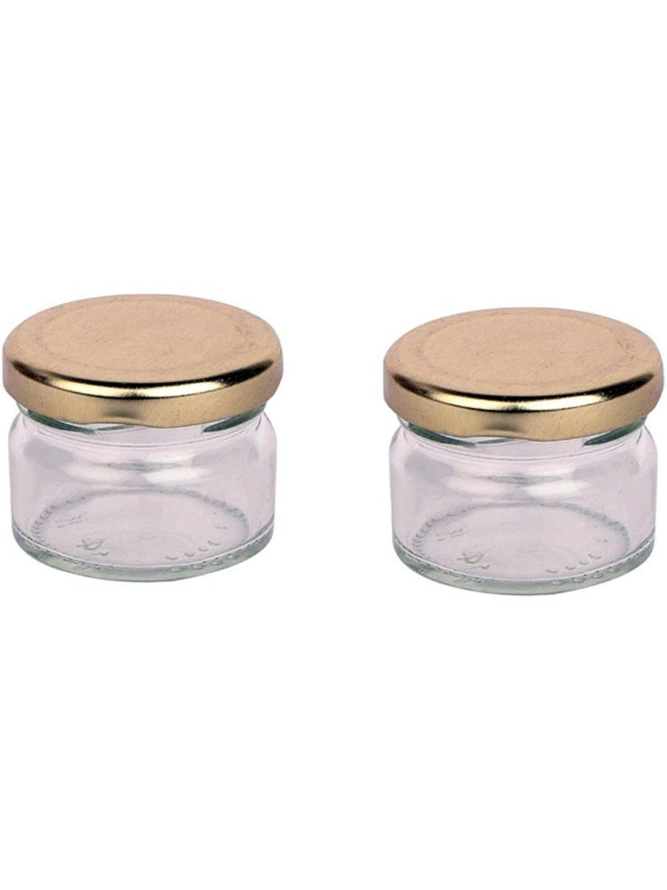     			1st Time Glass Container Jar Glass Transparent Cookie Container ( Set of 2 )