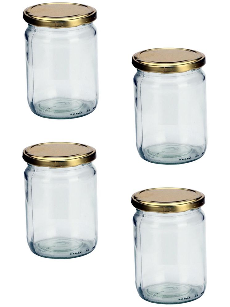     			1st Time Glass Container Jar Glass Transparent Cookie Container ( Set of 4 )