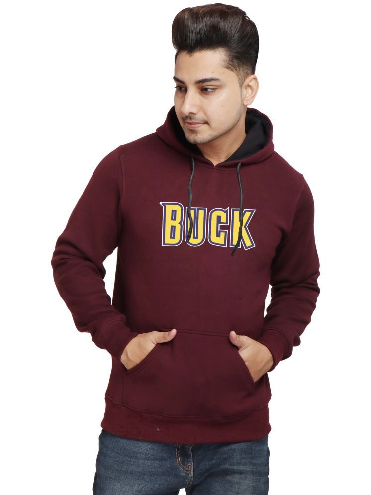     			AZF Fleece Hooded Men's Sweatshirt - Wine ( Pack of 1 )