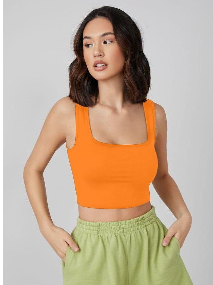     			Aahwan Orange Cotton Women's Crop Top ( Pack of 1 )