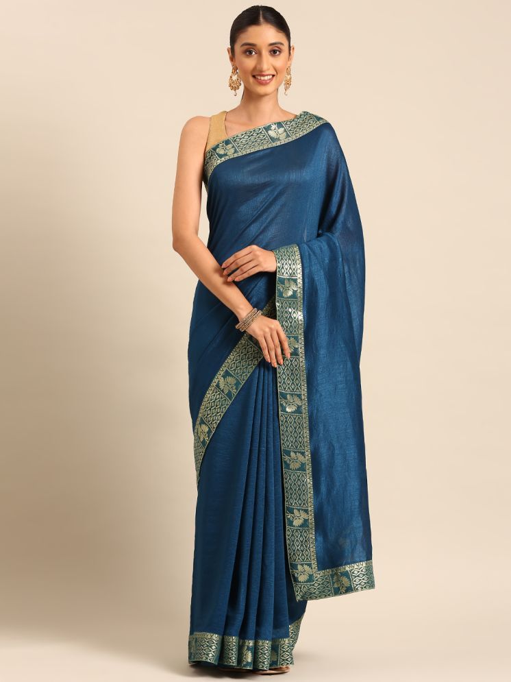     			Aishwarya Art Silk Embellished Saree With Blouse Piece - Navy Blue ( Pack of 1 )