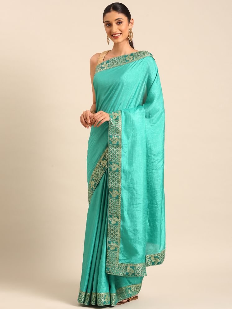     			Aishwarya Art Silk Embellished Saree With Blouse Piece - Light Green ( Pack of 1 )