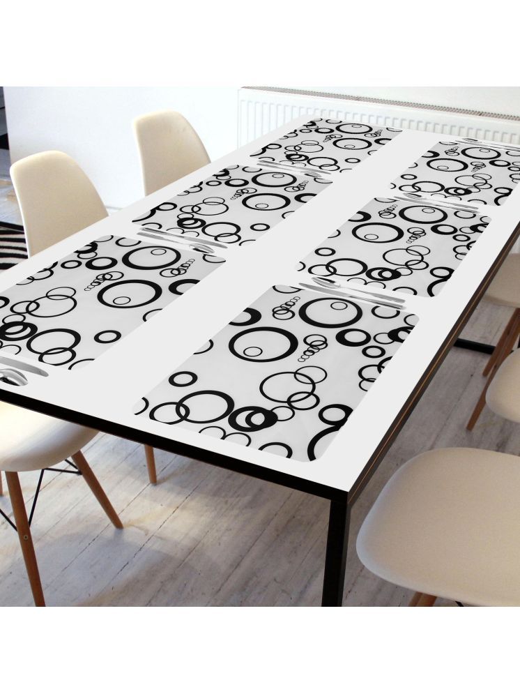     			Crosmo PVC Abstract Printed Table Mats ( 45 cm x 30 cm ) Pack of 6 - Black