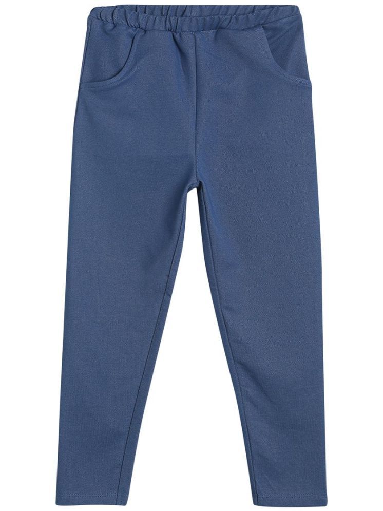     			Miniklub Girls  Ankle Length Knit Pant (Blue Color)