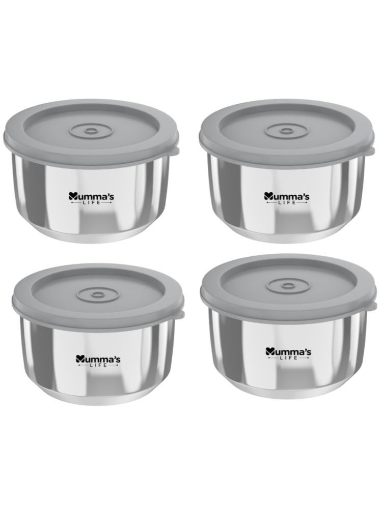     			Mumma's Life Steel Grey Food Container ( Set of 4 )