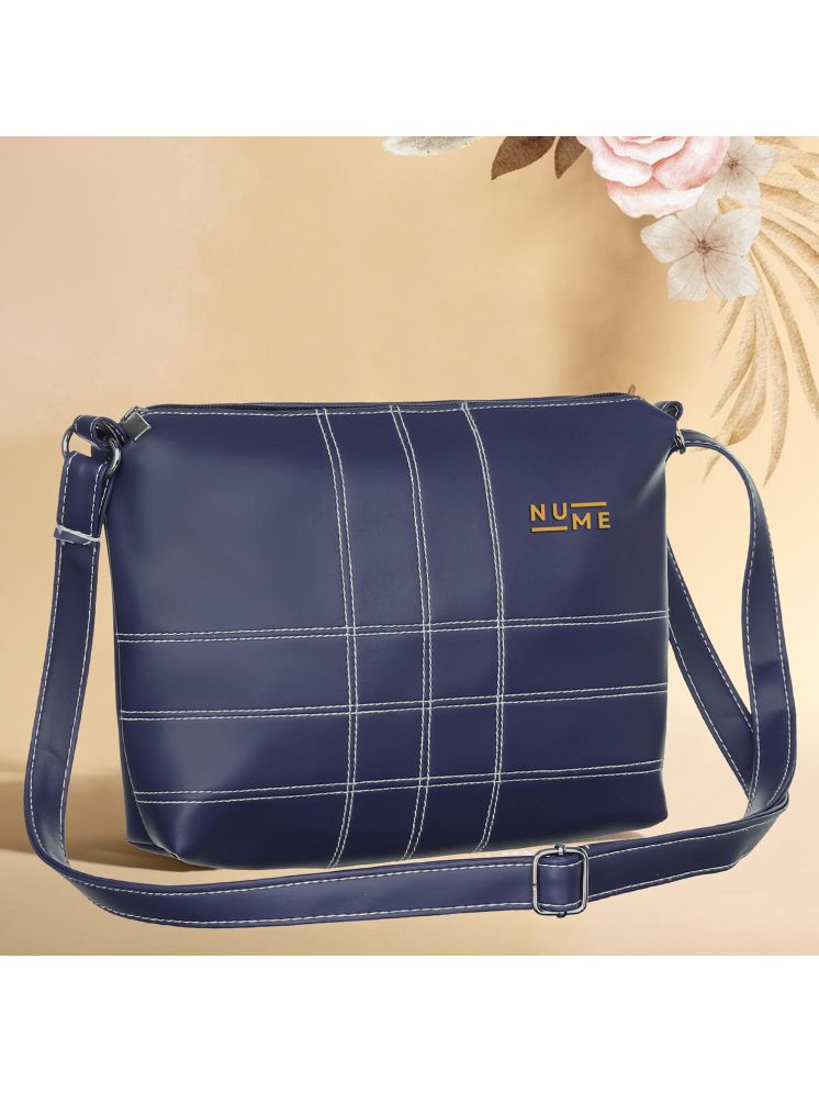     			NuMe Blue PU Sling Bag