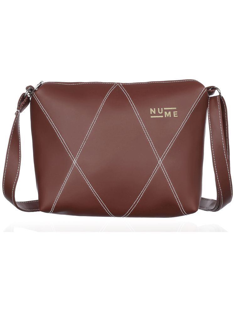     			NuMe Brown PU Sling Bag