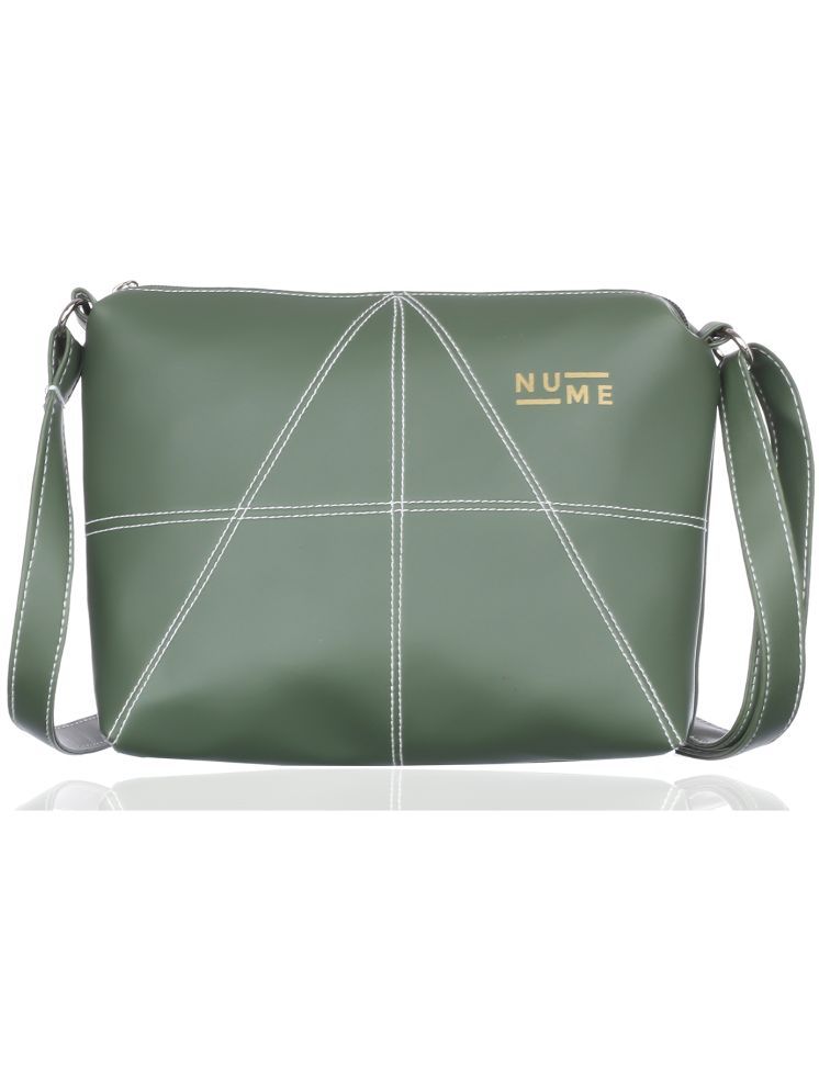     			NuMe Green PU Sling Bag