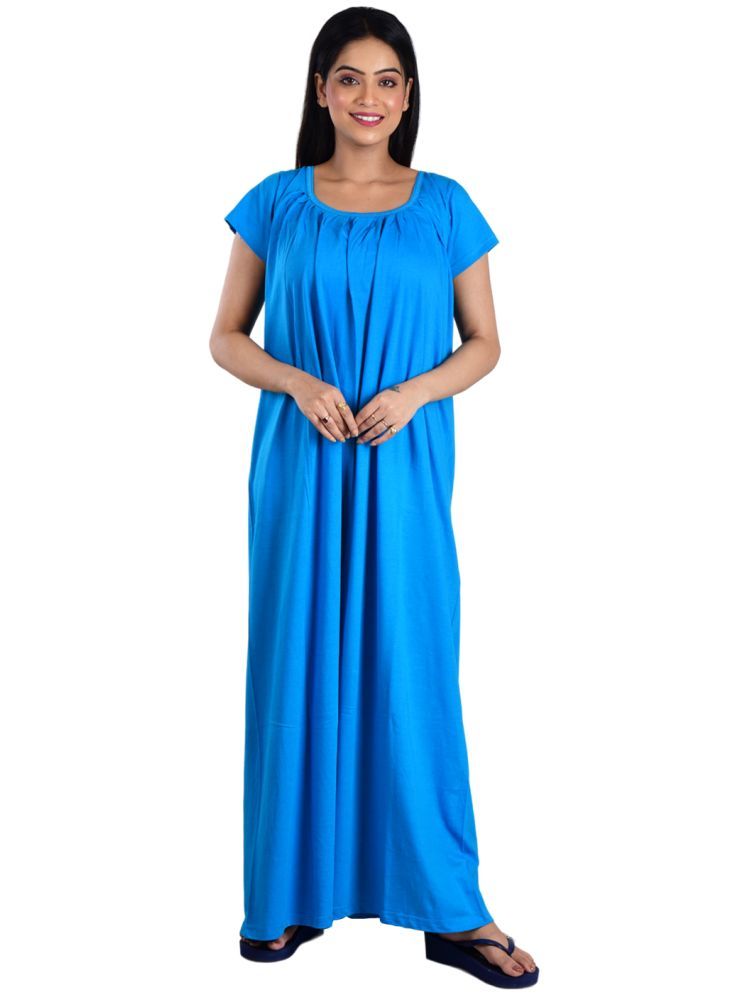     			PIYALI'S CREATION WOMEN'S Blue Hosiery Women's Nightwear Nighty & Night Gowns ( Pack of 1 )