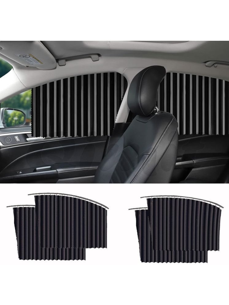     			RAMDEV ENTERPRISE Universal Fit Magnetic Car Side Window Privacy Sunshade, Car Sun Shade Side Window, Magnet Pleated Curtains for Car Window, Removable Car Window Curtains (4PCS) (Black).