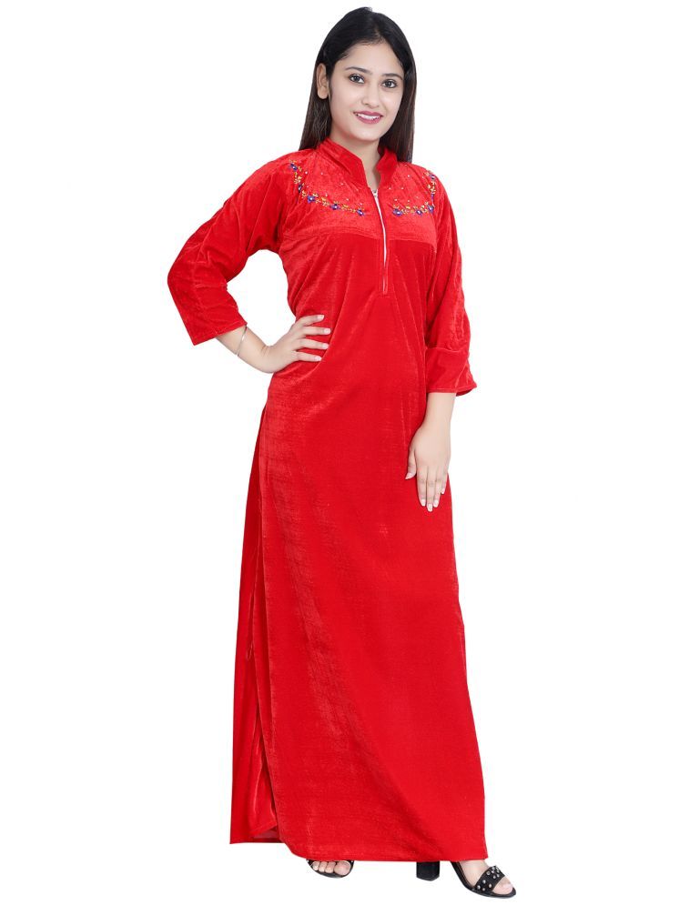     			verdadero Red Velvet Women's Nightwear Nighty & Night Gowns ( Pack of 1 )