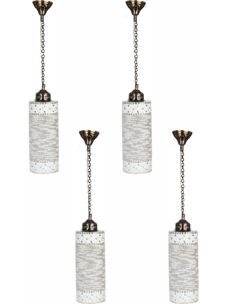     			1st Time Glass Designer Ceiling Lamp Pendant White - Pack of 4