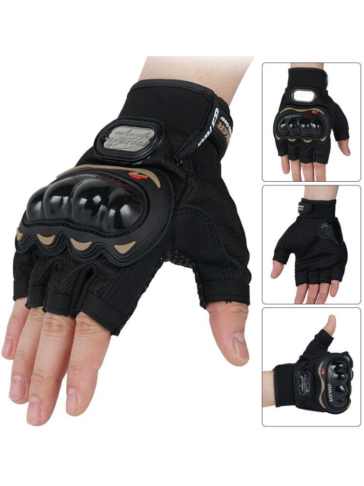     			ADROITZ Half Fingers Synthetic Riding Gloves ( Pair of 1 )