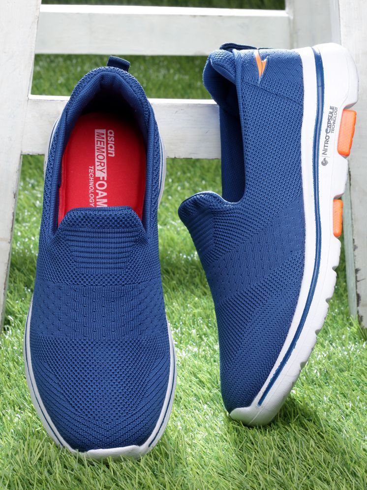     			ASIAN SUPERWALK-08N Blue Men's Slip-on Shoes