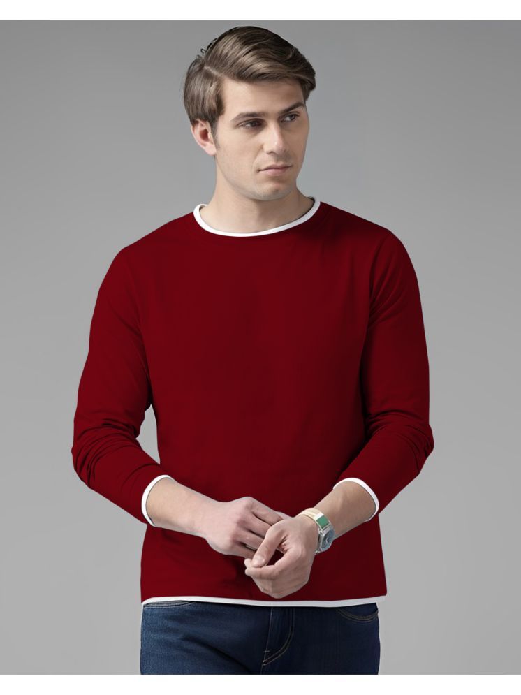     			AUSK Pack of 1 Cotton Blend Regular Fit Men's T-Shirt ( Maroon )