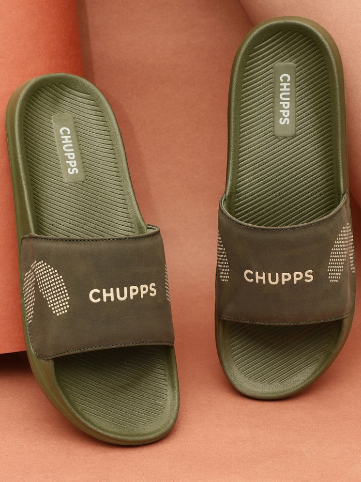     			CHUPPS Olive Men's Slide Flip Flop