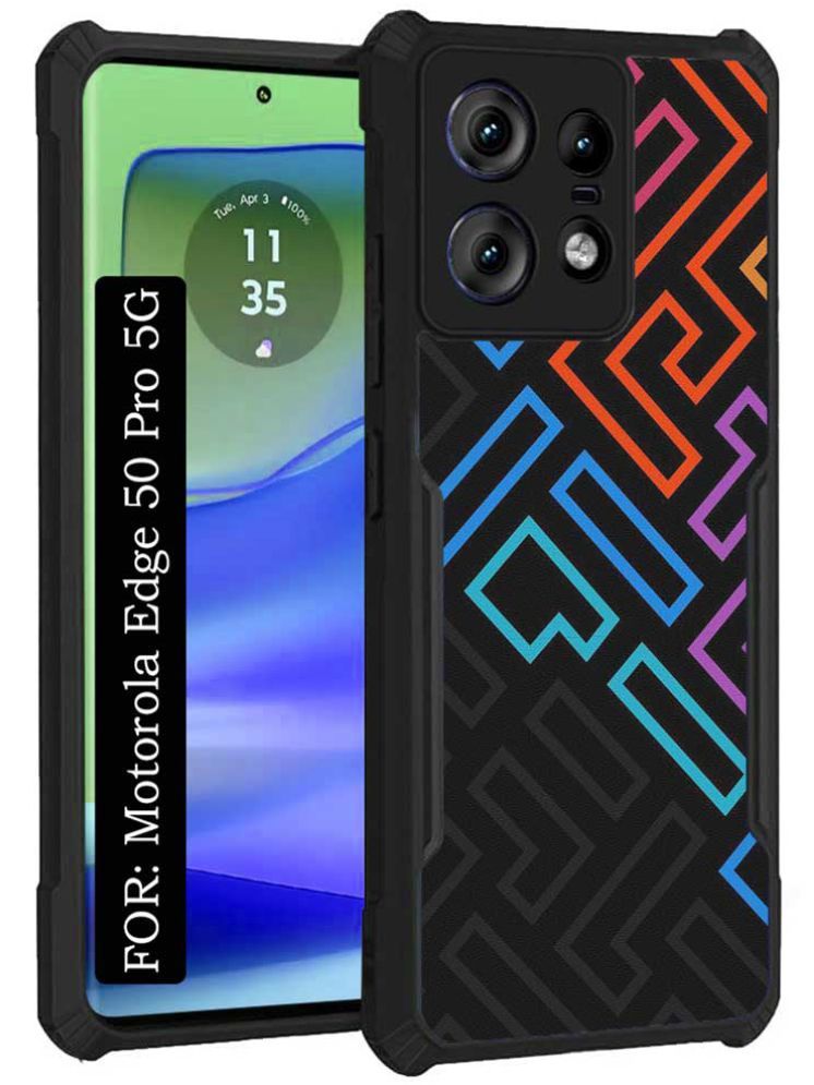     			COBERTA Multicolor Printed Back Cover Polycarbonate Compatible For Motorola Edge 50 Pro 5G ( Pack of 1 )