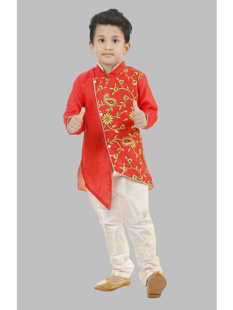     			Coxxup Multicolor Silk Blend Boys Sherwani ( Pack of 1 )