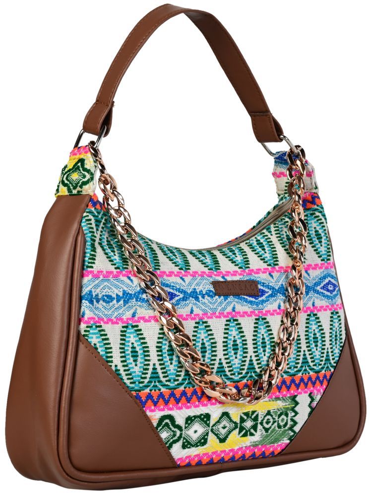     			ENSAC Green Cotton Shoulder Bag