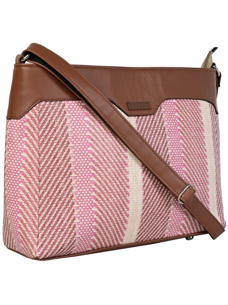     			ENSAC Pink Rexin Shoulder Bag