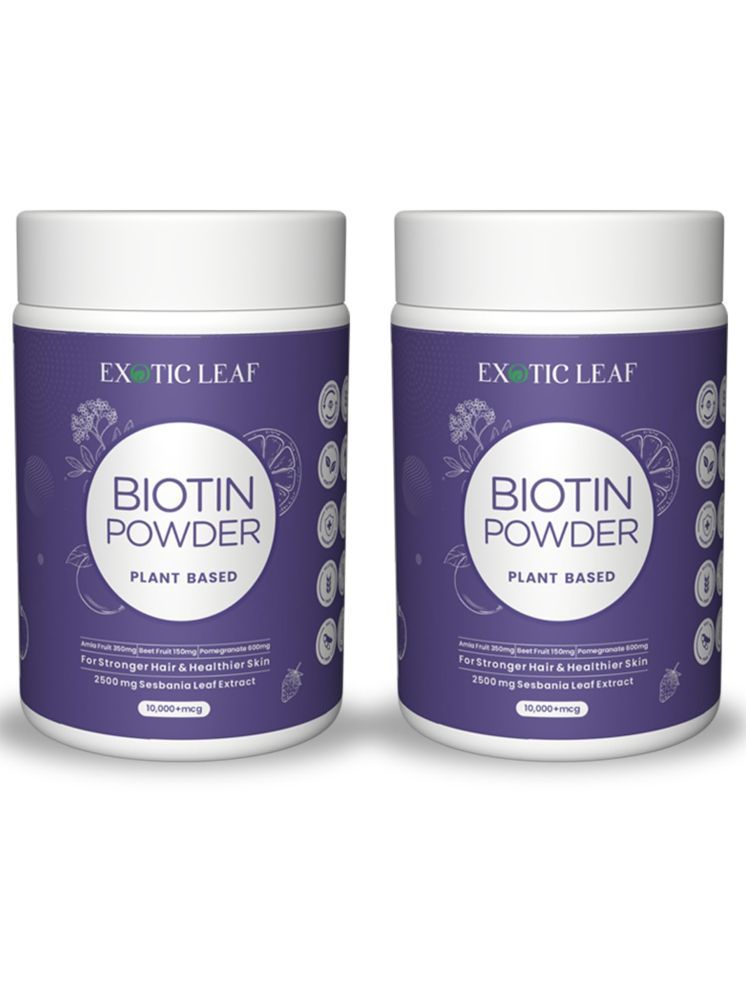     			Exotic Leaf Plant-Based Biotin Hair Supplement - 10000mcg | Men and Women | Enhanced Growth Formula with Sesbania, Amla, Bamboo, Orange | Hair Control & Vitality | Pack of 2