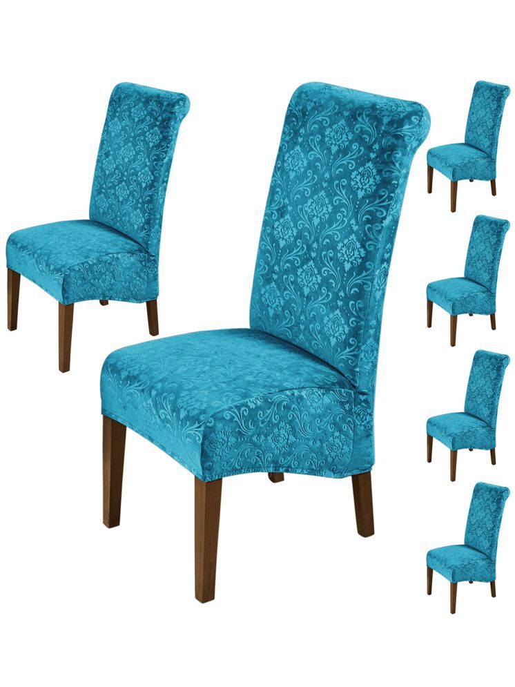     			HOKIPO 6 Seater Velvet Chair Cover ( Pack of 6 )