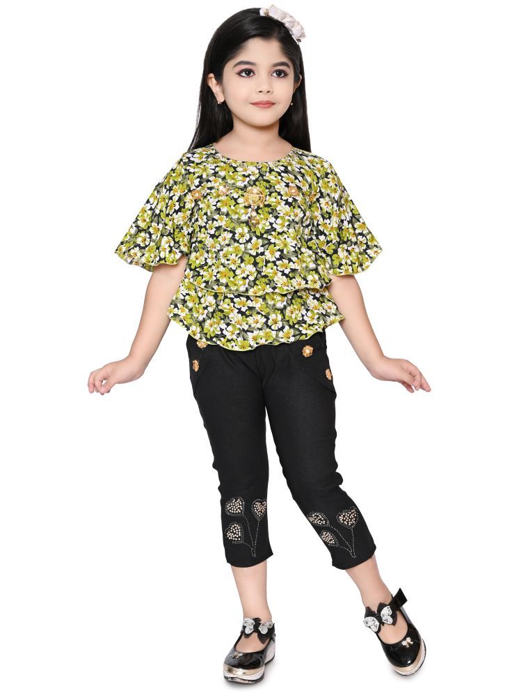     			IMON BASID Green Cotton Blend Girls Top With Jeans ( Pack of 1 )