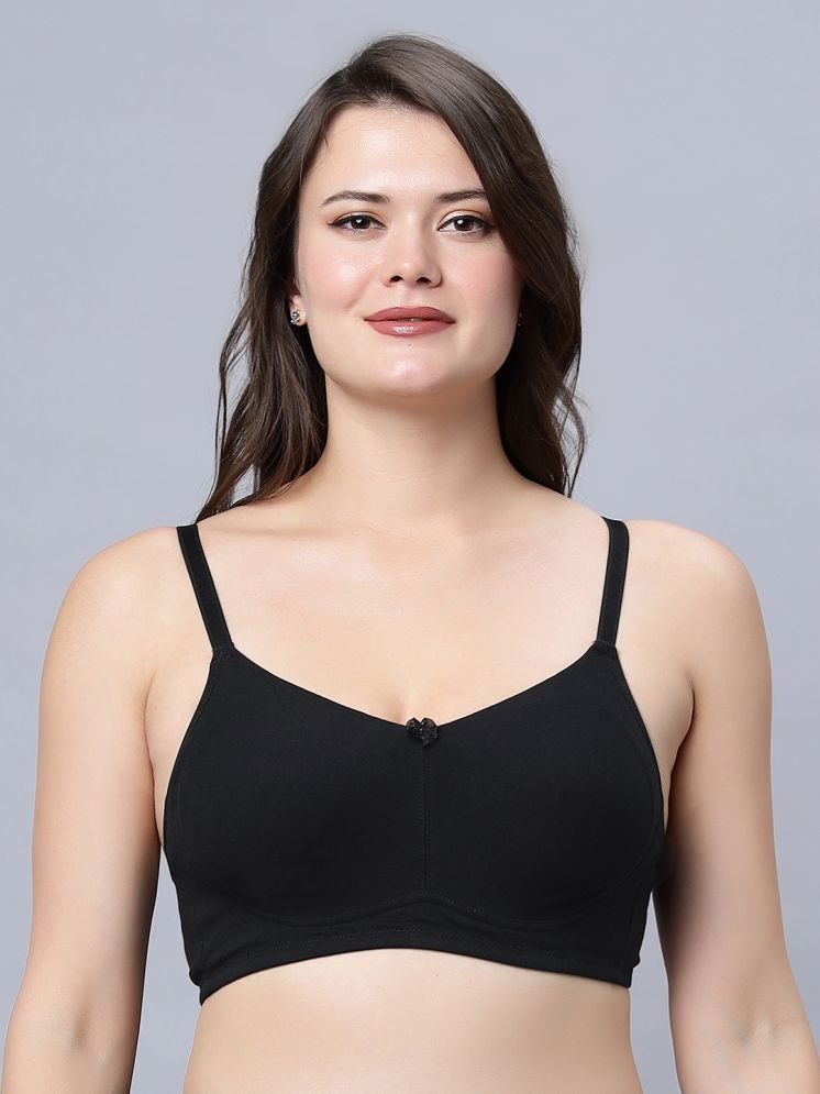     			IN CARE LINGERIE Black Cotton Blend Non Padded Women's Everyday Bra ( Pack of 1 )